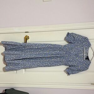 Streetwear Society Pale Blue Floral Dress with Yellow Blossoms